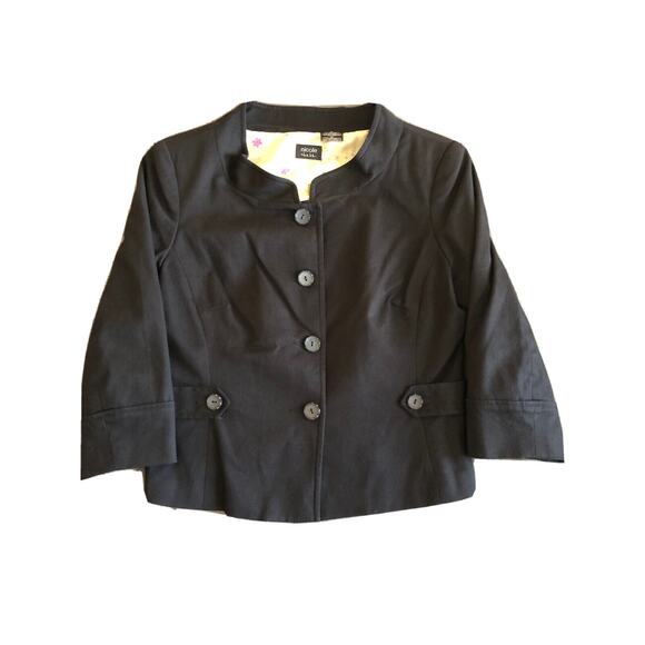 Nicole Miller Womens Black Solid Button Down Blazer Size 10 - Picture 1 of 10